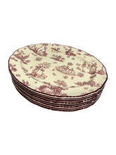 Load image into Gallery viewer, 8 Vintage Oval Toile De Jouy Plates