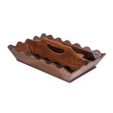 Load image into Gallery viewer, Antique Scalloped Oak Cutlery Tray