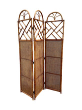 Load image into Gallery viewer, Vintage Rattan Bamboo and Cane Room Divider