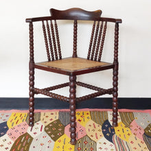 Load image into Gallery viewer, Antique hand turned corner bobbin chair with french cane seat