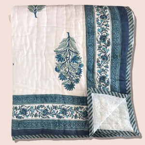 Hand Block Printed Indian Bedspread - HARRIET