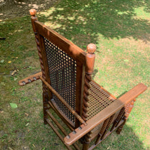 Load image into Gallery viewer, Unusual Antique Cane Bobbin and Barley Twist Reclining Chair