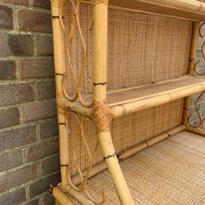 Vintage Mid-Century Bamboo Rattan Wicker Dresser