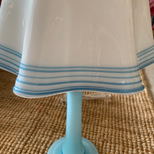 Load image into Gallery viewer, Vintage Mid-Century Milk Glass Handkerchief Lamp with Blue Glass detail