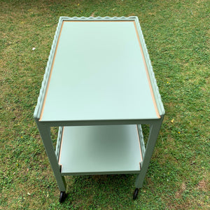 Two-Tier Vintage Scalloped Drinks Trolley