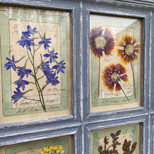 Washed Blue Handmade Pressed Flower Herbariums