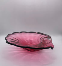Load image into Gallery viewer, Mid Century Cranberry Murano Glass Shell Dish