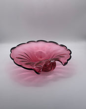 Load image into Gallery viewer, Mid Century Cranberry Murano Glass Shell Dish