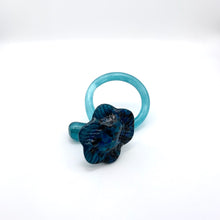 Load image into Gallery viewer, Six Murano Blue Flower Napkin Rings