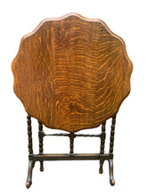 Load image into Gallery viewer, Antique Scolloped Foldable Table With Bobbin Style Legs