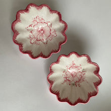 Load image into Gallery viewer, Pair of Hand Painted Italian Pink Scalloped Bowls