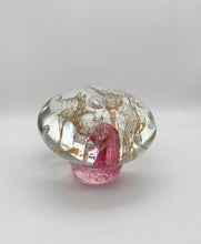 Load image into Gallery viewer, Vintage Pink and Gold Murano Mushroom Paperweight