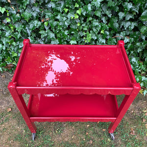 Newly Hand Lacquered Antique British Scallop Edged Trolley