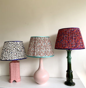 Leopard Print Handmade Gathered Silk-lined Lampshades