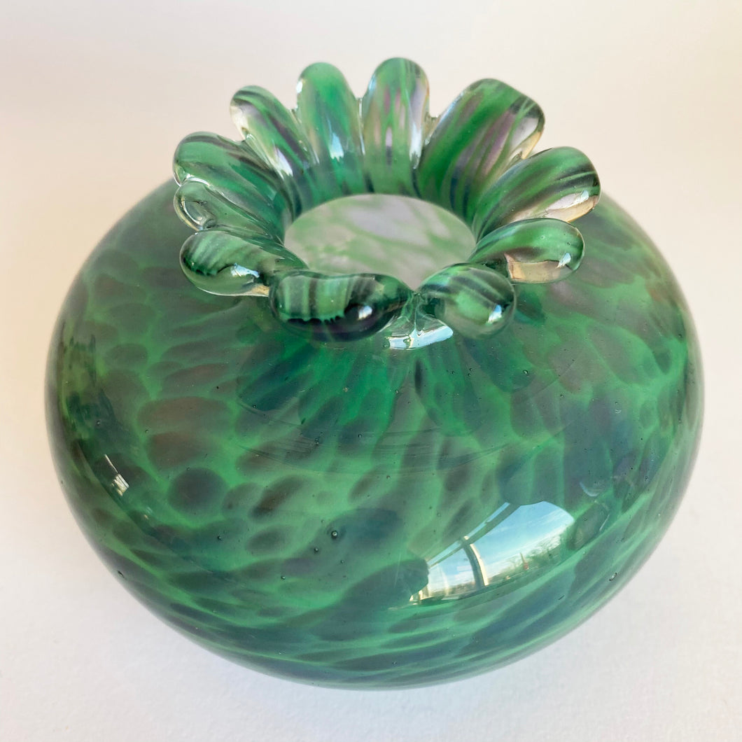 Green Vintage Splatter Vase