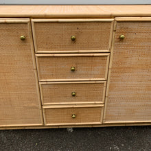 Load image into Gallery viewer, 1970s Wicker Bamboo Rattan Sideboard Cabinet