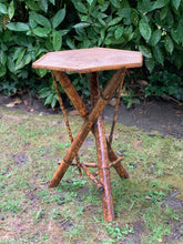 Load image into Gallery viewer, Antique Hexagonal Victorian Bamboo and Seagrass Table