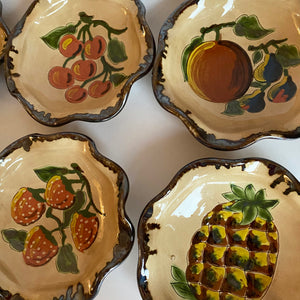Vintage Hand Painted Italian Fruit Plates