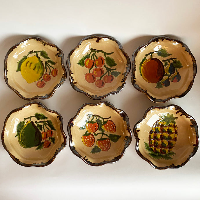 Vintage Hand Painted Italian Fruit Plates