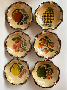 Vintage Hand Painted Italian Fruit Plates