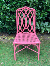 Load image into Gallery viewer, Pink Lacquered Bamboo and Cane Chair