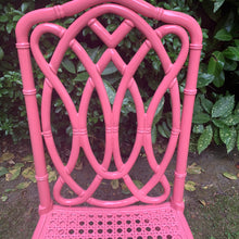 Load image into Gallery viewer, Pink Lacquered Bamboo and Cane Chair