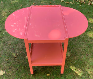Pink Scalloped Hand Lacquered Drinks Trolley
