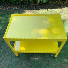 Load image into Gallery viewer, Yellow Scalloped Hand Lacquered Drinks Trolley