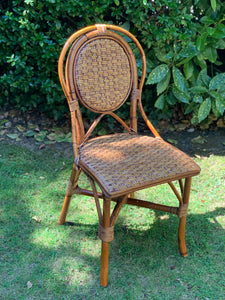 1970s Bamboo and Wicker Desk and Chair