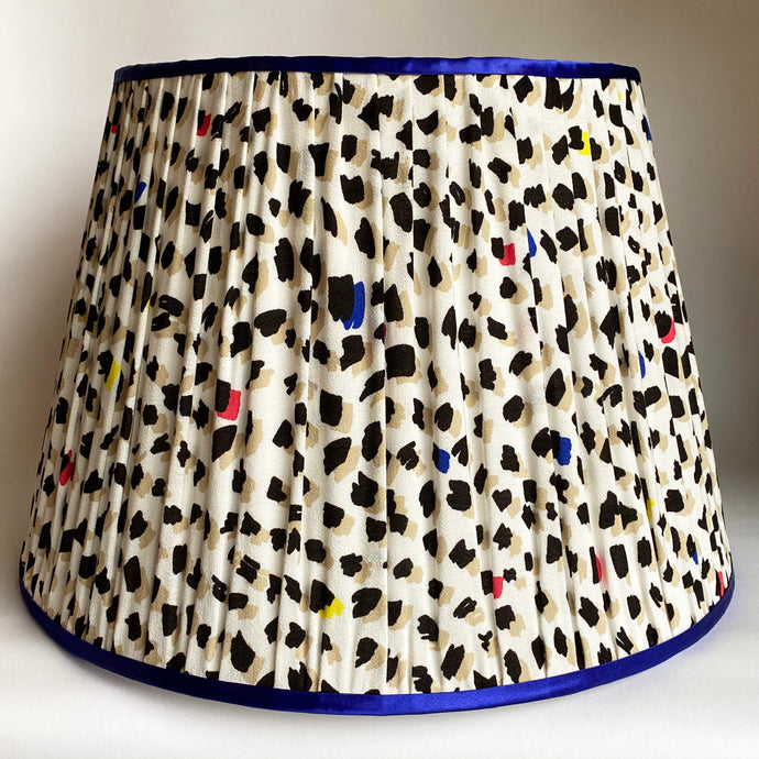 Leopard Print Paint Handmade Gathered Silk-lined Lampshades