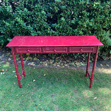 Load image into Gallery viewer, Hand Lacquered Burgundy Bamboo Console Table