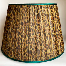 Load image into Gallery viewer, Leopard Print Handmade Gathered Silk-lined Lampshades