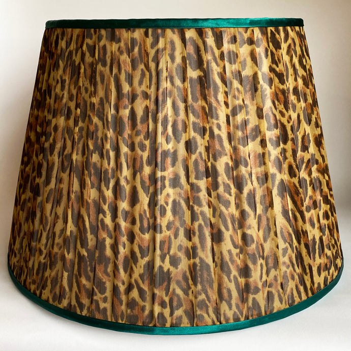 Leopard Print Handmade Gathered Silk-lined Lampshades