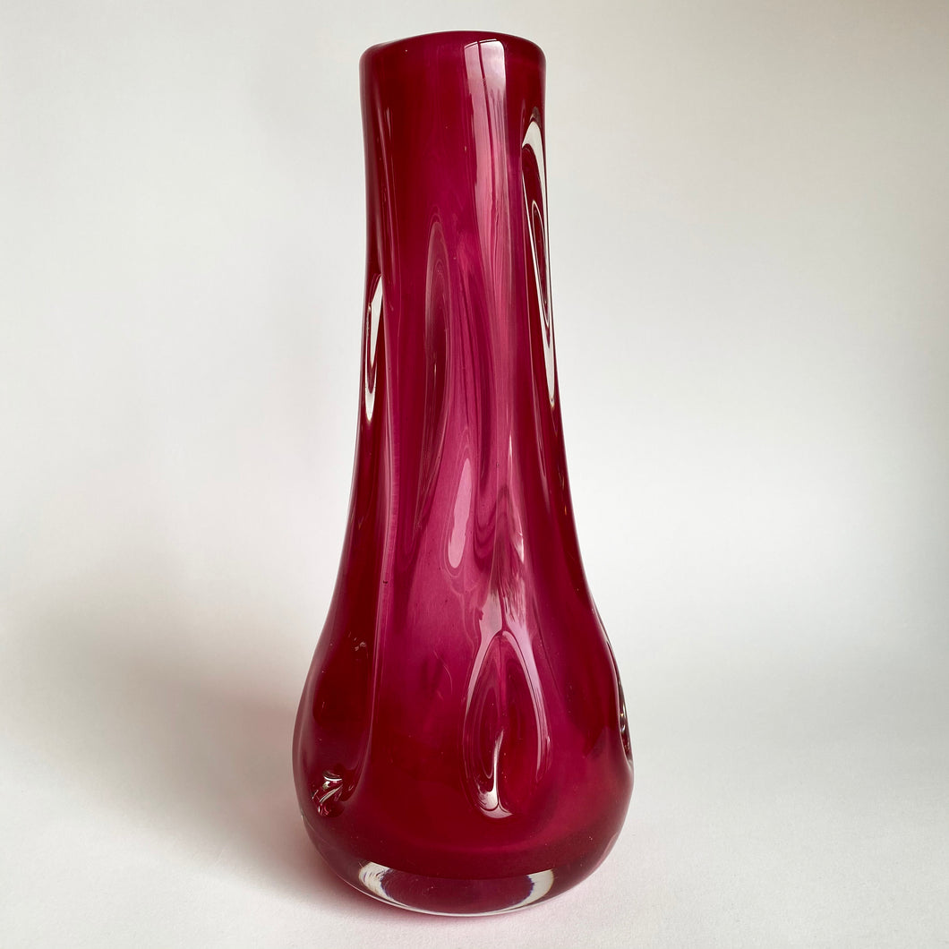 1970s Heavy Fuchsia Vase