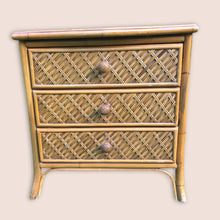 Load image into Gallery viewer, Pair of Vintage Rattan Bedside Tables