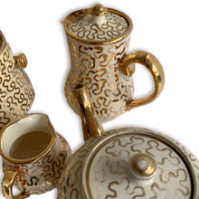 Load image into Gallery viewer, Vintage Cream And Gold Squiggle Tea And Coffee Set