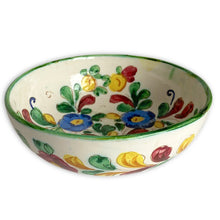 Load image into Gallery viewer, Hand Painted and Etched Italian Floral Fruit Bowl