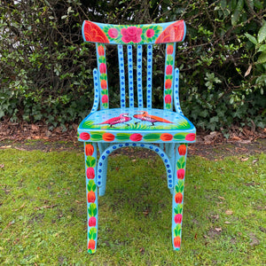 Hand Painted Indian Truck Style Chair