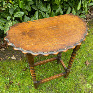 Antique Half Moon Scalloped Occasional Table