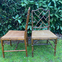 Load image into Gallery viewer, Vintage Bamboo Chinoiserie chippendale chairs