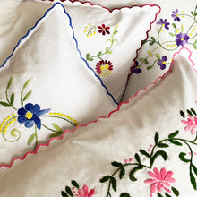 Load image into Gallery viewer, Hand Embroidered Floral Pillowcases