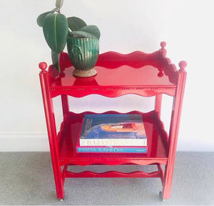 Vintage Scallop Hand Lacquered Drinks Trolley