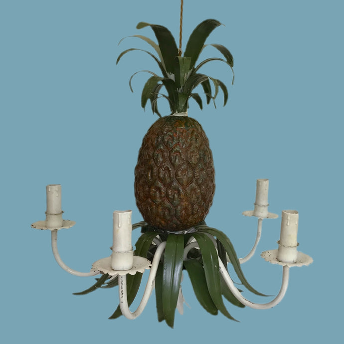 Vintage Pineapple Tole Chandelier