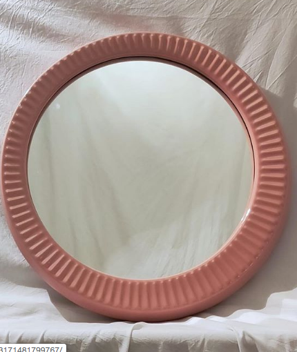 Pink Ceramic 1970s Mirror