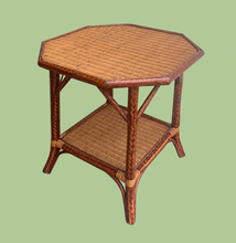 Load image into Gallery viewer, Uniquely Stained Rattan Side Table