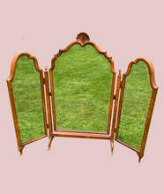 Load image into Gallery viewer, Antique Shell Triple Panel Dressing Table Mirror