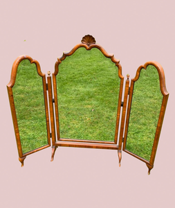 Antique Shell Triple Panel Dressing Table Mirror