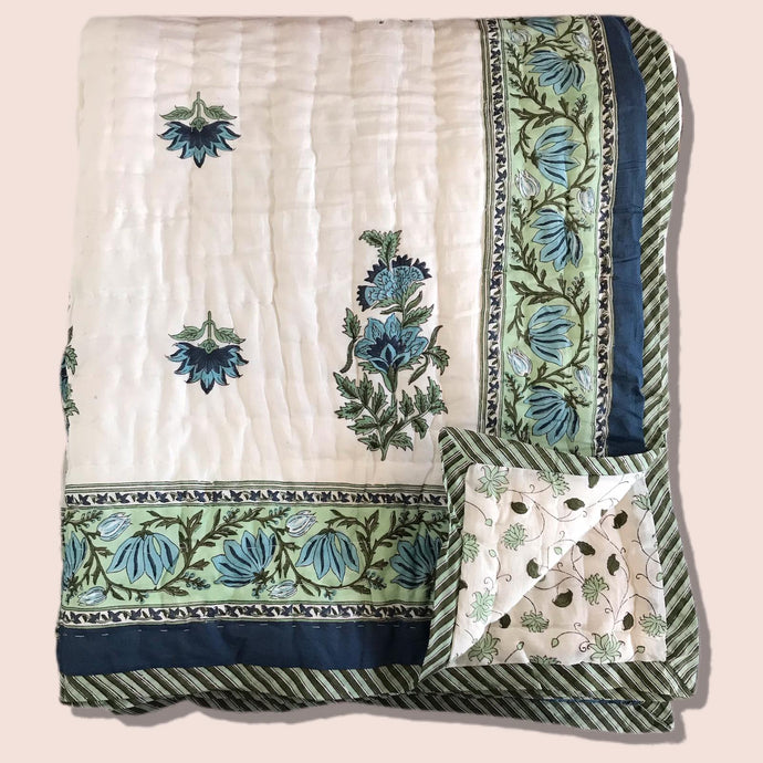Hand Block Printed Indian Bedspread - SOPHIE