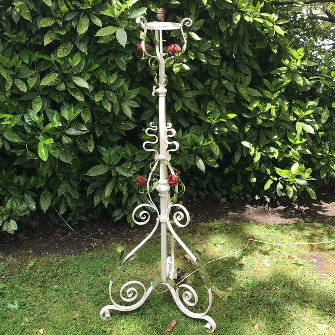 Vintage French Rose Tole Floor Lamp