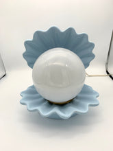 Load image into Gallery viewer, 1960&#39;s Baby Blue Ceramic Shell Lamp